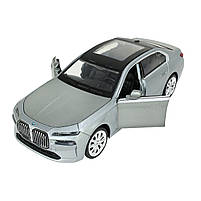 Машина метал BMW i7 срібло 1:24 Автопром світло звук відкр двері капот багажник 22*8*6,5 см (68283A), фото 2