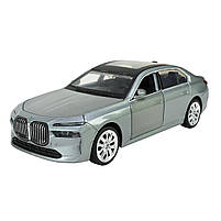 Машина метал BMW i7 срібло 1:24 Автопром світло звук відкр двері капот багажник 22*8*6,5 см (68283A), фото 7