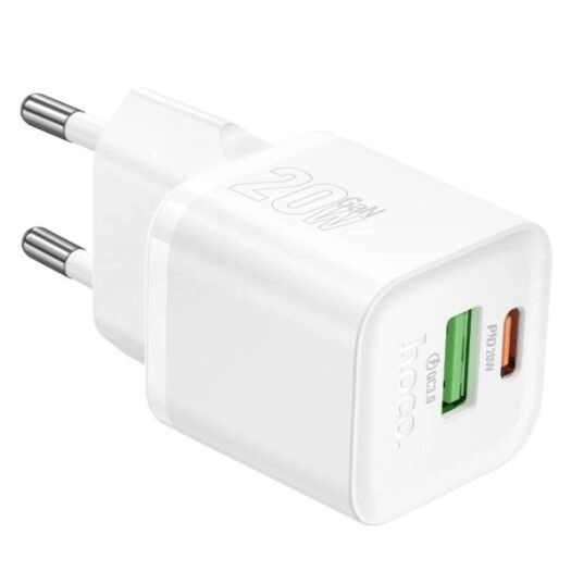 МЗП Hoco N65 Ingenious PD20W+QC3.0 charger + кабель USB-C -USB-C White