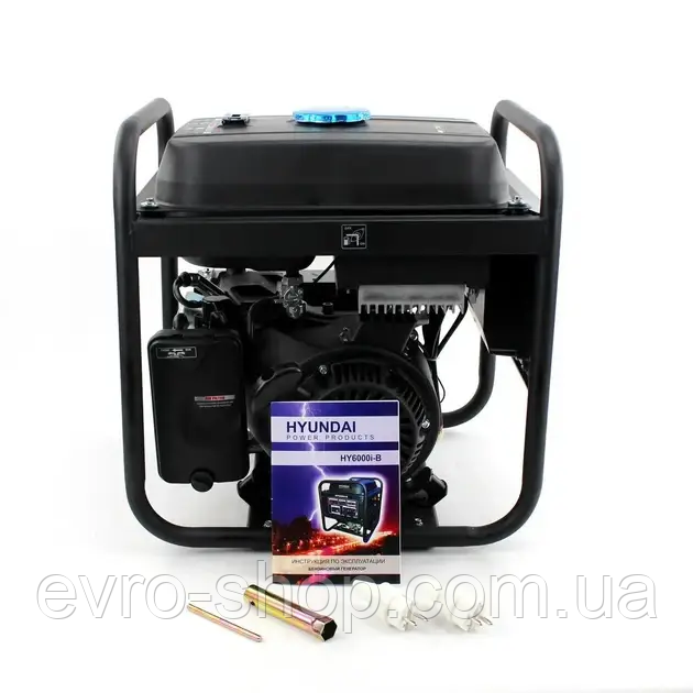 Інверторний бензиновий генератор HYUNDAI HY6000i-B (5.5/6.0 кВт) відкритого типу, фото 1