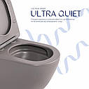 Унітаз підвісний Robin Ultra Quiet 490×365×325 мм, Stone Grey, з сидінням Slim Duroplast / Soft-close / Quick Release, фото 5