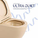 Унітаз підвісний Robin Ultra Quiet 490×365×325 мм, Beige, з сидінням Slim Duroplast / Soft-close / Quick Release QT13332381АSSB, фото 5