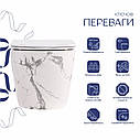 Унітаз підвісний Robin Ultra Quiet 490×365×325 мм, Marble, з сидінням Slim Duroplast / Soft-close / Quick Release QT13332381АSMR, фото 3