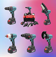 Акумуляторний шурупокрут Makita DF482DWE набір інструментів 5в1 36V набір шурупокрут гайковерт перфоратор, болгарка