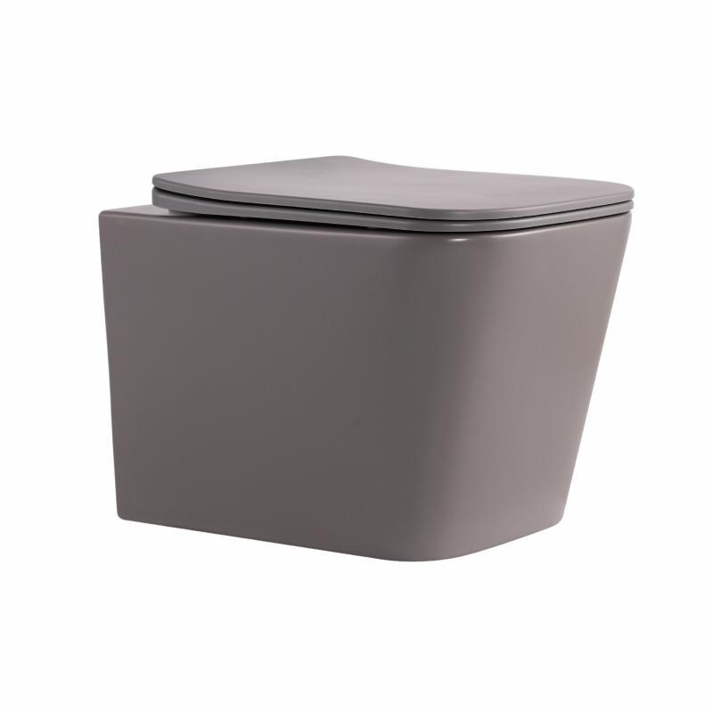 Унітаз підвісний Tern Ultra Quiet 490×365×325 мм, Stone Grey, з сидінням Slim Duroplast / Soft-close / Quick Release, фото 1