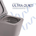 Унітаз підвісний Tern Ultra Quiet 490×365×325 мм, Stone Grey, з сидінням Slim Duroplast / Soft-close / Quick Release, фото 5