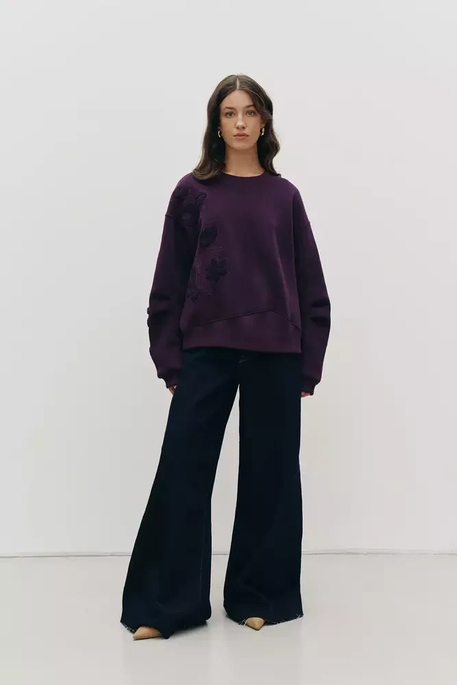 Жіночий світшот із шенільною вишивкою RICA MARE MKRM4216, фото 1