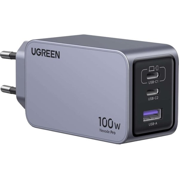 Мережевий зарядний пристрій Ugreen X757 Nexode Pro 100W USB-A 2xUSB-C Wall Charger Gray (25874)