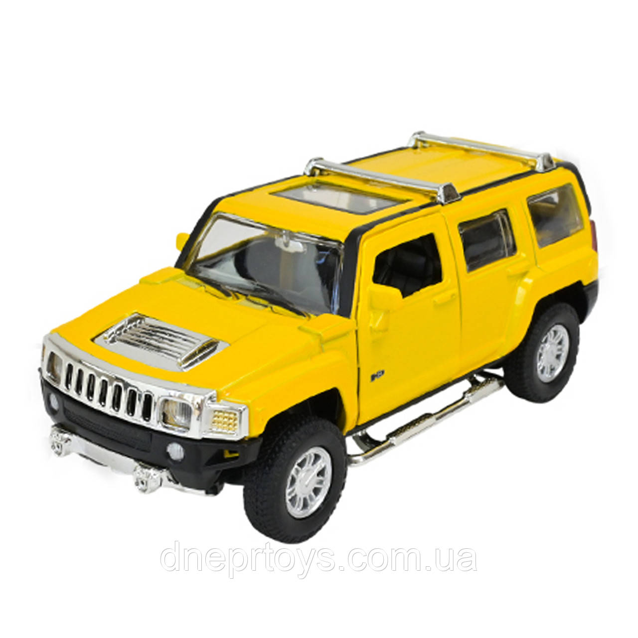 Машина метал Hummer H3 Хамер жовта 1:32 світло звук 14*6*6см (68321), фото 1