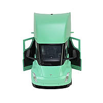 Машина метал Tesla semi truck head Тесла вантажівка зелений 1:24 світло звук 20*7*12см (AP7731), фото 4