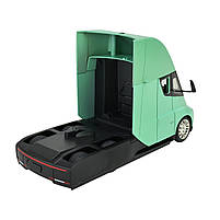 Машина метал Tesla semi truck head Тесла вантажівка зелений 1:24 світло звук 20*7*12см (AP7731), фото 5
