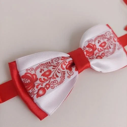 Краватка-метелик для хлопчика в українському стилі червона (290007), фото 1