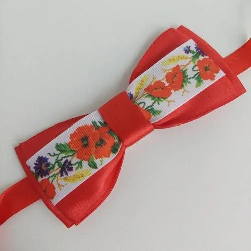 Краватка-метелик для хлопчика в українському стилі червона (290006), фото 1