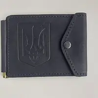 Затискач для грошей Тризуб - тиснення чорний (21483)