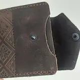 Зажим для грошей Вишиванка - тиснення коричневий (21484), фото 2