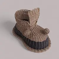 Кашпо для саду, декоративне «Черевик» плетене зі штучного ротанга (1631)