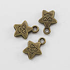 Кулон Зірка, Метал, Колір Бронзовий, 14x11мм, 10 шт, фото 2