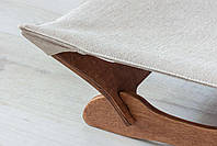 Підлоговий гамак PetJoy для кота з дерев'яною основою, коричневий+беж, фото 4