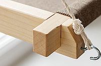 Гамак на вікно PetJoy для кота з дерев'яною основою, білий+беж, фото 2