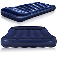 Надувний одномісний матрац велюровий з підголівником Bestway 67680 без насоса 188 x 99 x 30 см Синій