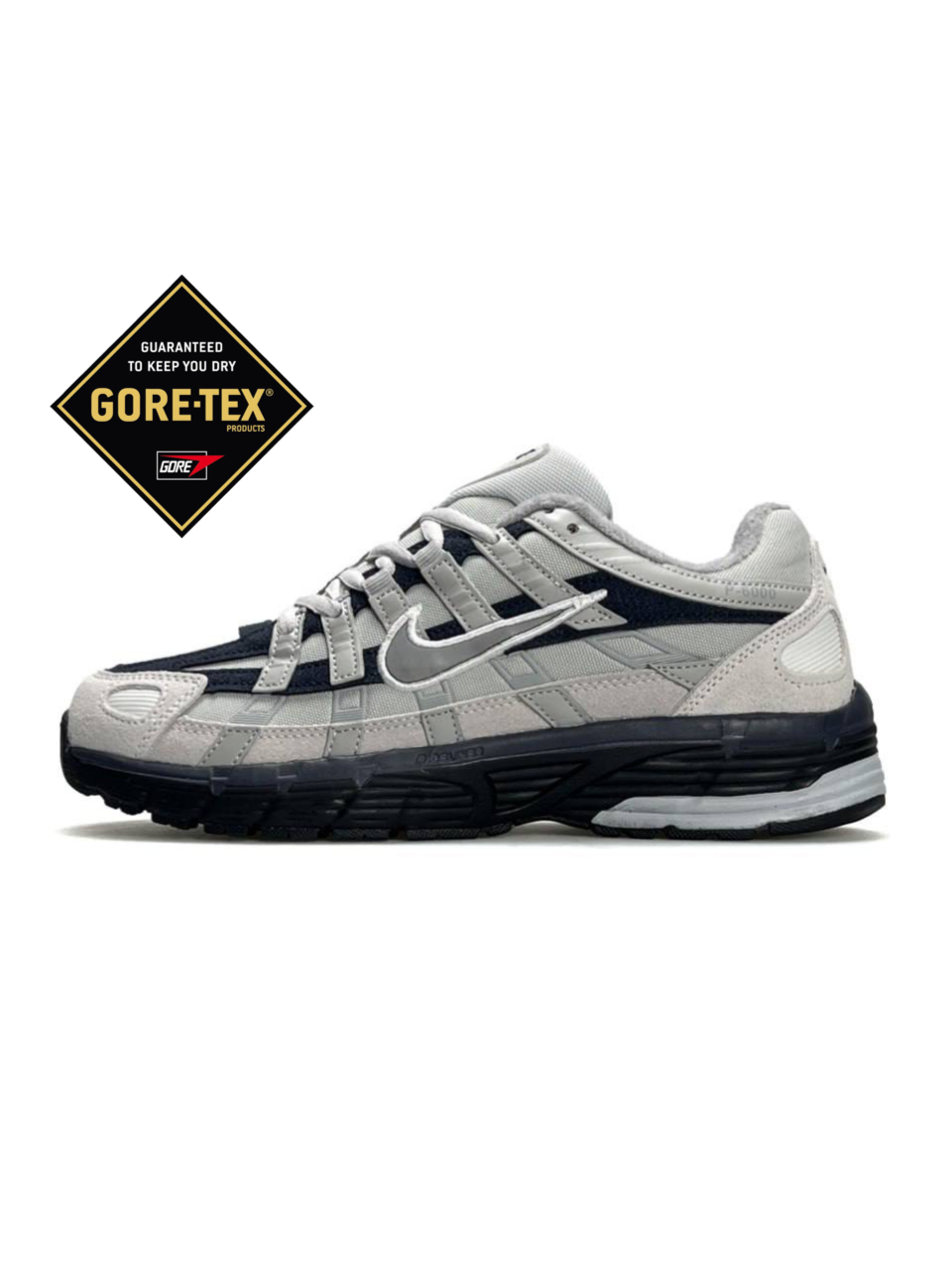 Чоловічі термо кросівки Nike P-6000 GTX Ash Grey Navy, кеди чоловічі шкіра замша сірі на флісі. Чоловіче взуття