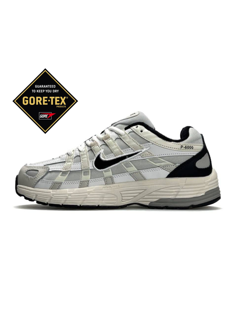 Чоловічі термо кросівки Nike P-6000 GTX Beige White Black, кеди чоловічі шкіра замша бежеві на флісі. Чоловіче взуття