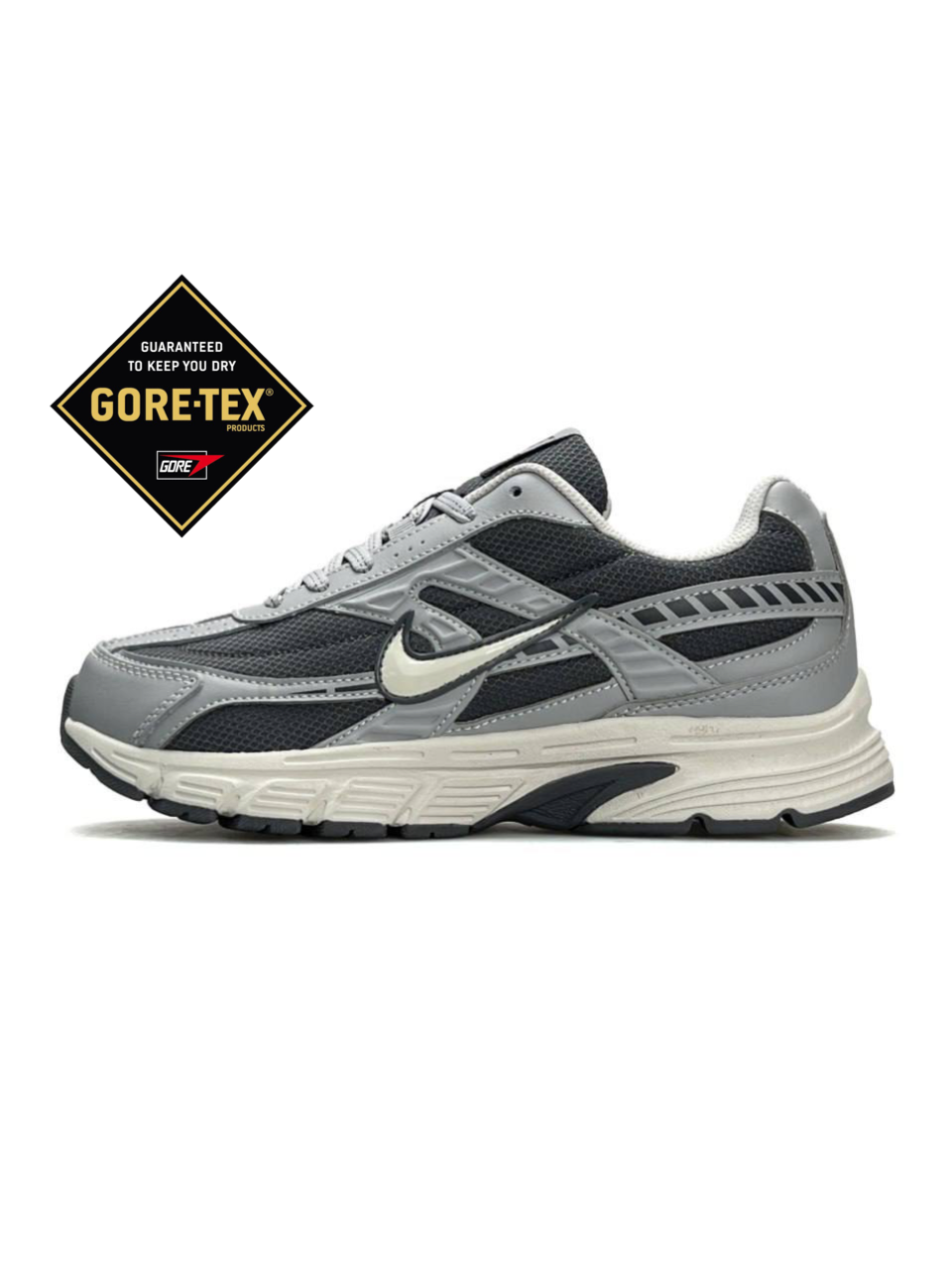 Чоловічі шкіряні текстиль кросівки Nike Initiator GTX Light Grey Beige, чоловічі кеди Найк сірі. Чоловіче взуття