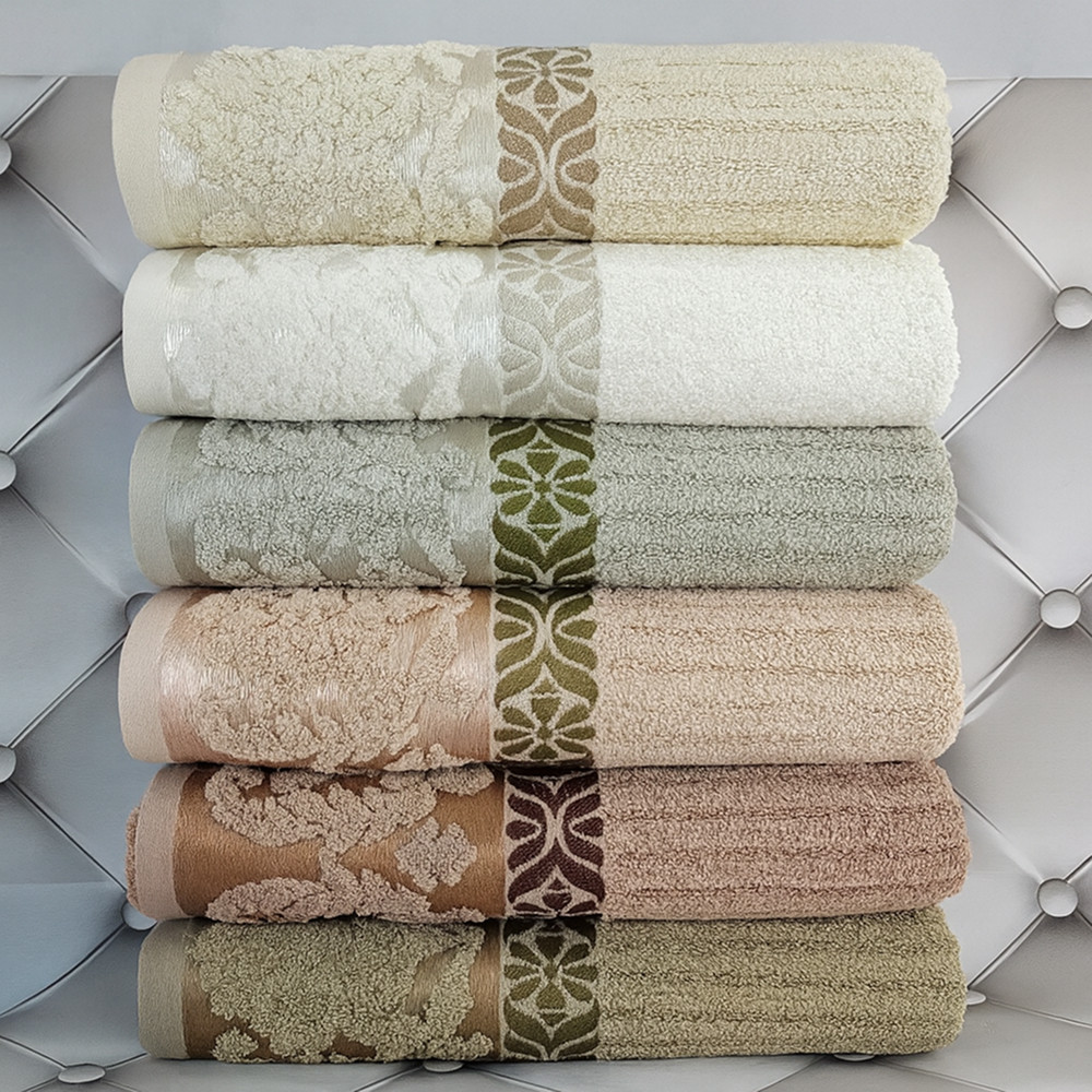 Набір махрових рушників 70х140см, 6шт/уп, Sikel Guzide / Рушники махрові / Комплект рушників банних, фото 1