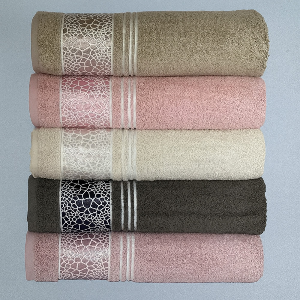 Набір махрових рушників 70х140см, 6шт/уп, Durul halu Kirikcam / Рушники бавовняні / Комплект рушників банних, фото 1