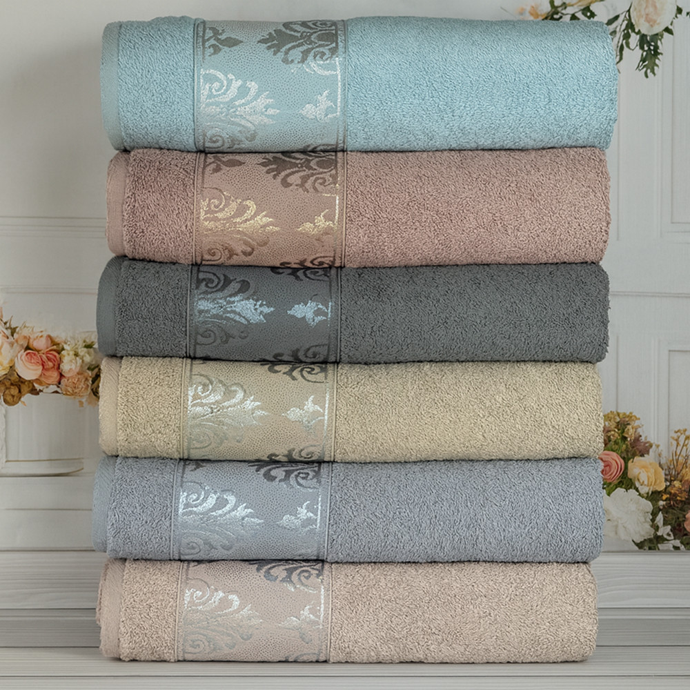 Набір рушників махрових 70х140см, 6шт/уп, Durul halu Payitaht / Рушники лазневі/ Комплект рушників махрових, фото 1