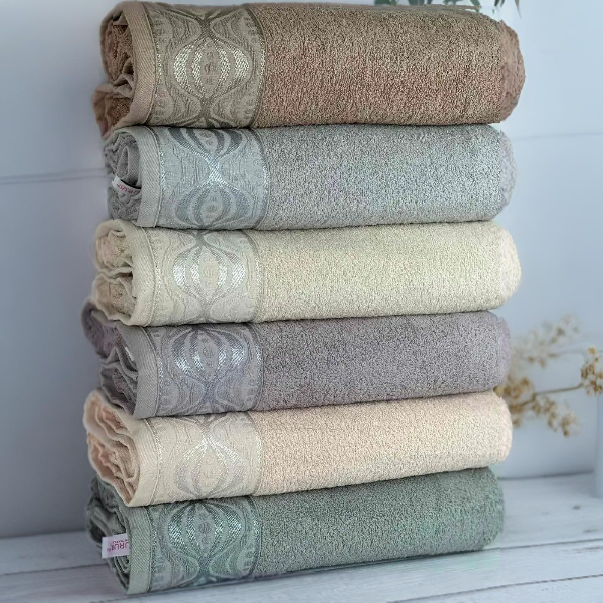 Набір рушників, 6 шт, 70x140 см, Spiral Durul / Набір рушників з махри / Комплект рушників, фото 1