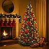 Розкладна штучна ялинка 1,9м з LED гірляндою та прикрасами, від мережі / Новорічна ялинка / Ялинка з іграшками, фото 2