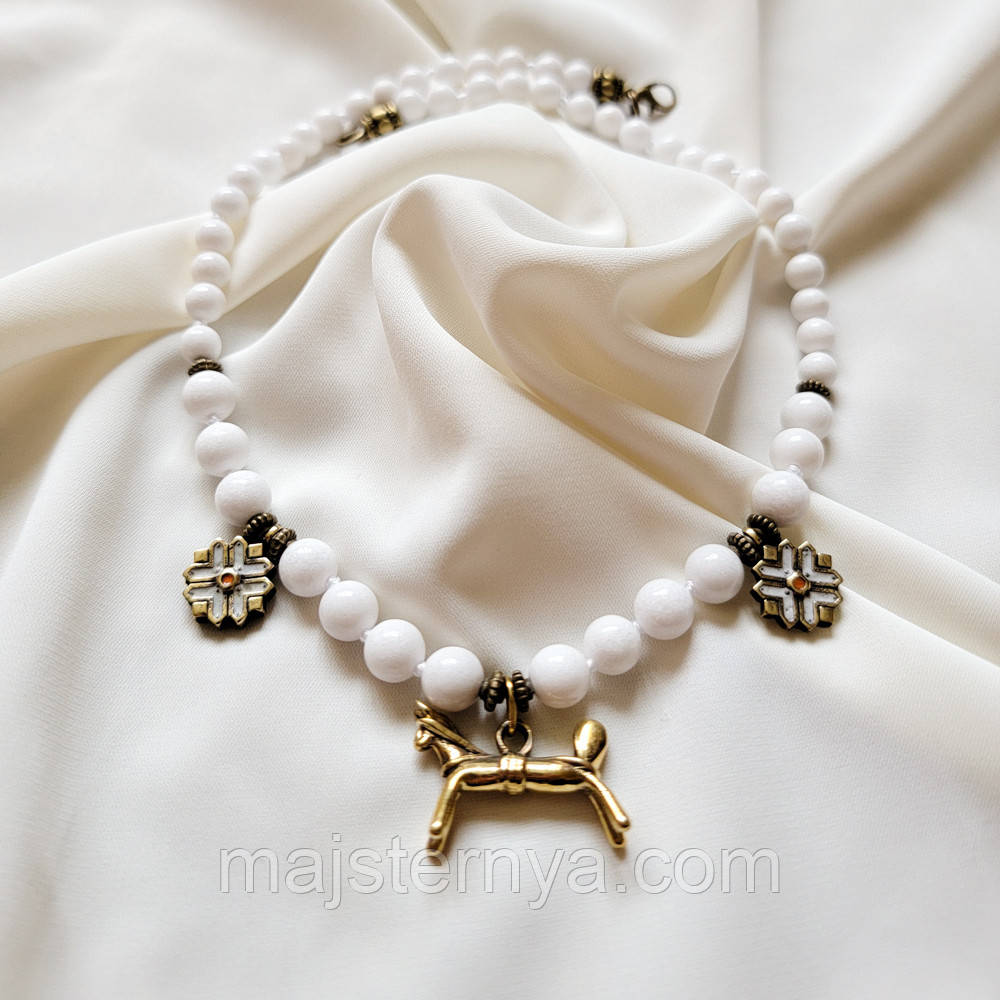 Біле намисто "Літній спогад"