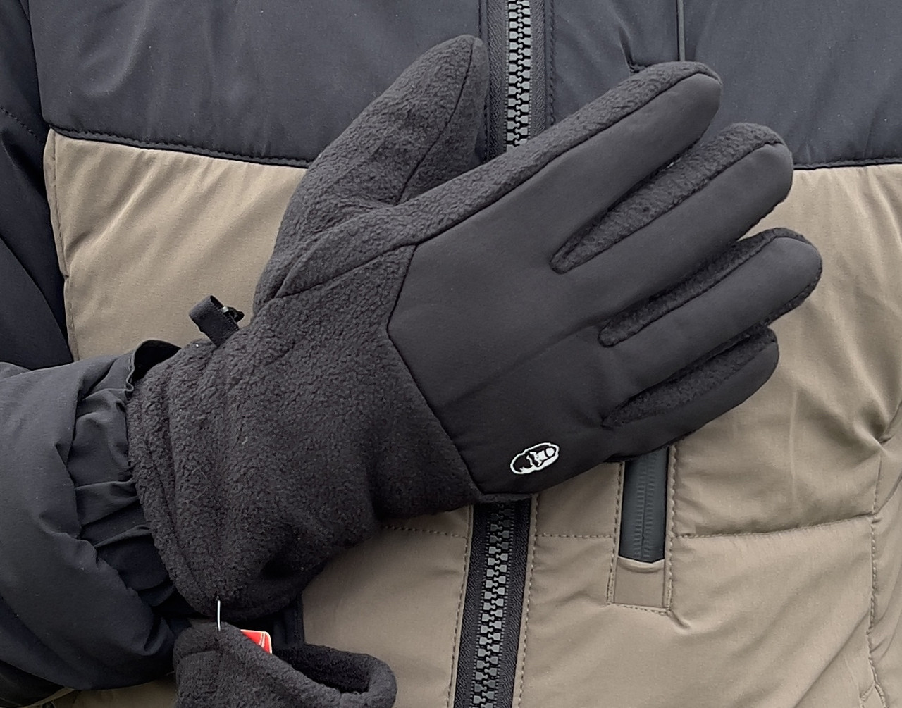 Чоловічі зимові рукавички на хутрі, фото 1