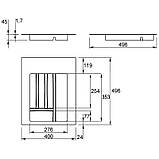 Лоток для столових приборів W=450-400мм L=500мм H=45 антрацит матовий Італія, фото 2