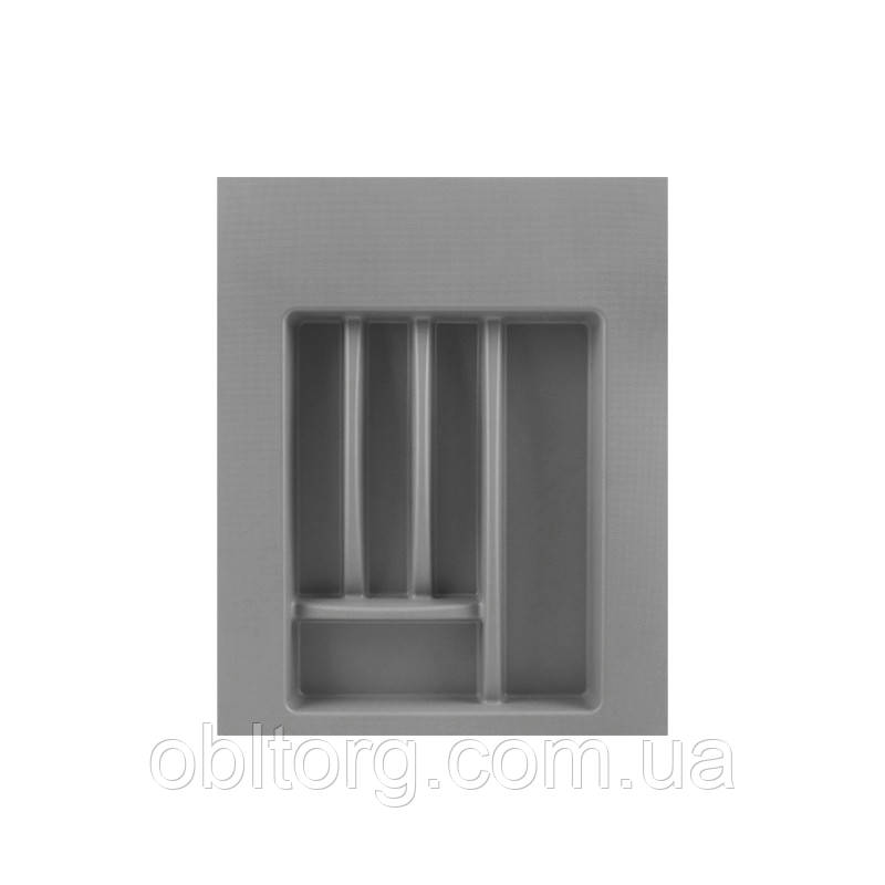 Лоток для столових приборів W=450-400мм  L=500мм H=45 сірий матовий Італія, фото 1