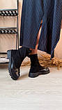 Стильні класичні демісезонні чоботи, Чорні челсі на низькому ходу, жіночі осінні чоботи челсі, фото 10
