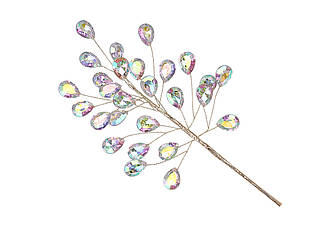 Гілка з кристалами перламутрова 23.5см