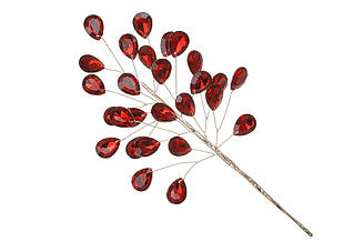 Гілка з кристалами червона 23см