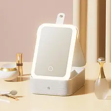 Багатофункціональний косметичний бокс з LED- дзеркалом і підсвіткою Білий, фото 4