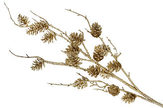 Гілка з шишками золота 100см