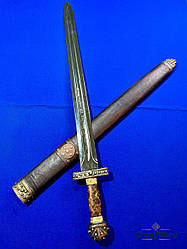 Вороненний меч вікінгів з ножнами та капом, ручна робота, ексклюзивний подарунок