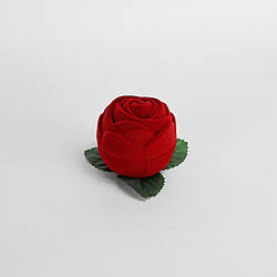 Футляр Троянда для каблучки сережок 56304 червоний оксамит розмір 6х5 см