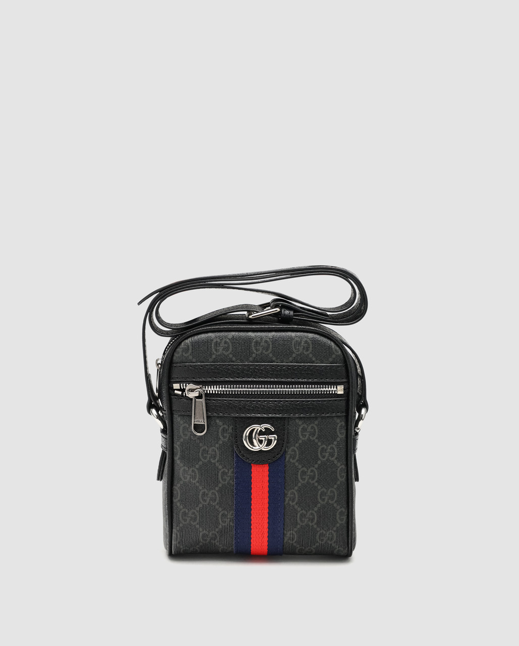 🦁 Gucci Ophidia GG Supreme Crossbody Bag Grey 13 x 17 x 6 см, фото 1