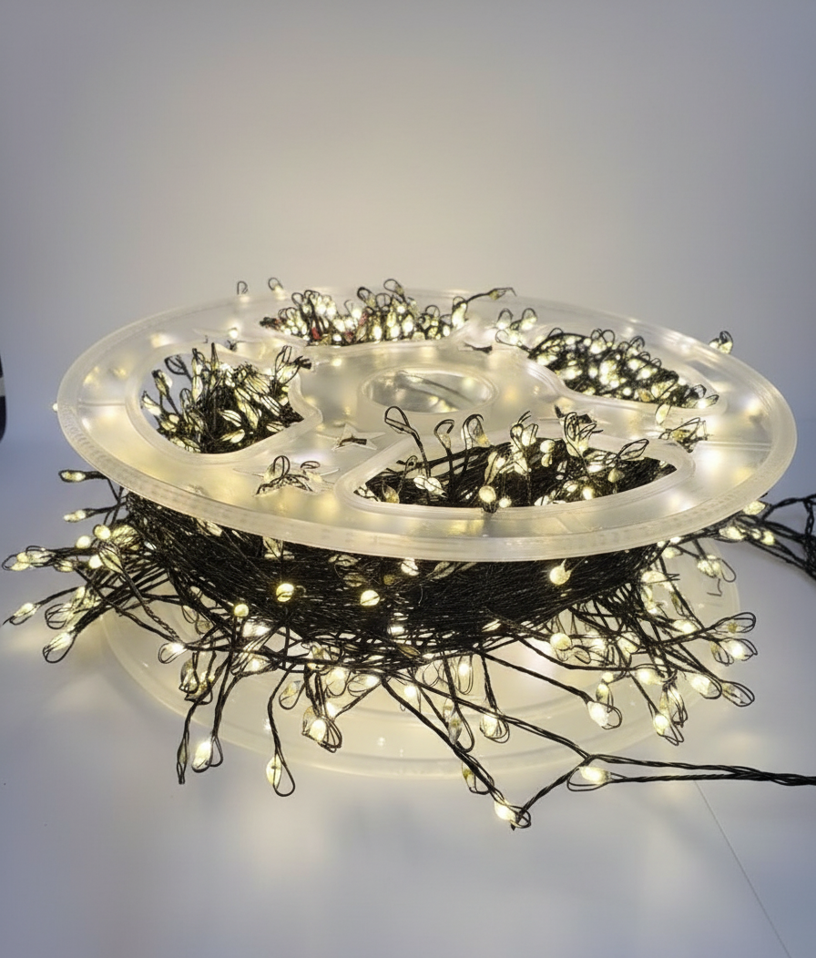 Гірлянда Мішура зелений провід 220В пульт ДК 8 режимів 30м 900LED (теплий білий) G-LINE-30M900-WW-1 50шт 6276, фото 1