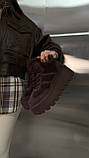 Стильні жіночі зимові кросівки на високій підошві, жіночі зимові хайтопи,Жіночі жимові хайтопи, Коричневі зимові хайтопи, фото 2