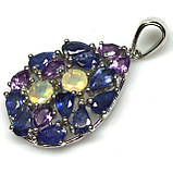 Підвіска. Натуральний опал, аметист і сапфір. Срібло 925., фото 2