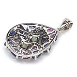 Підвіска. Натуральний опал, аметист і сапфір. Срібло 925., фото 2