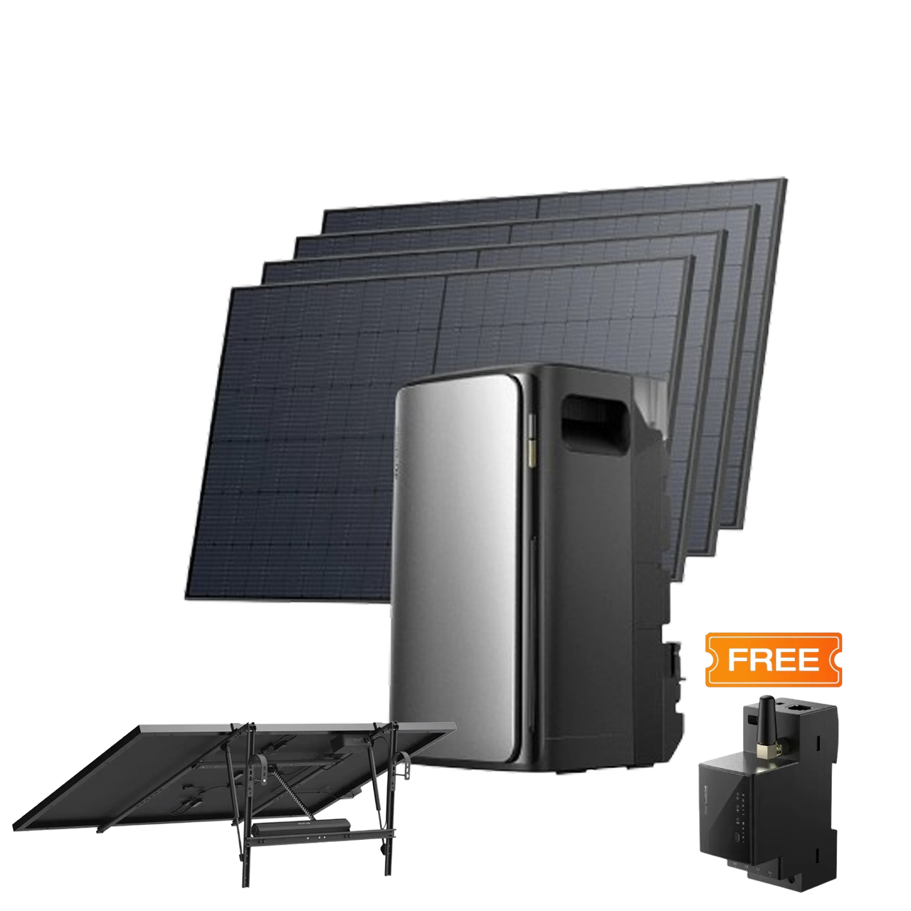 Комплект EcoFlow STREAM ULTRA/Solar Panel 4*400/Сонячний трекер EcoFlow Single Axis Solar Tracker/Розумний лічильник Smart Meter