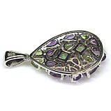 Підвіска. Натуральний опал, аметист і перидот. Срібло 925., фото 3